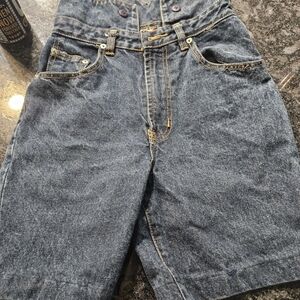Rare Vintage 90's Jordache No Exit Suspender Ready  Denim Shorts 5/6